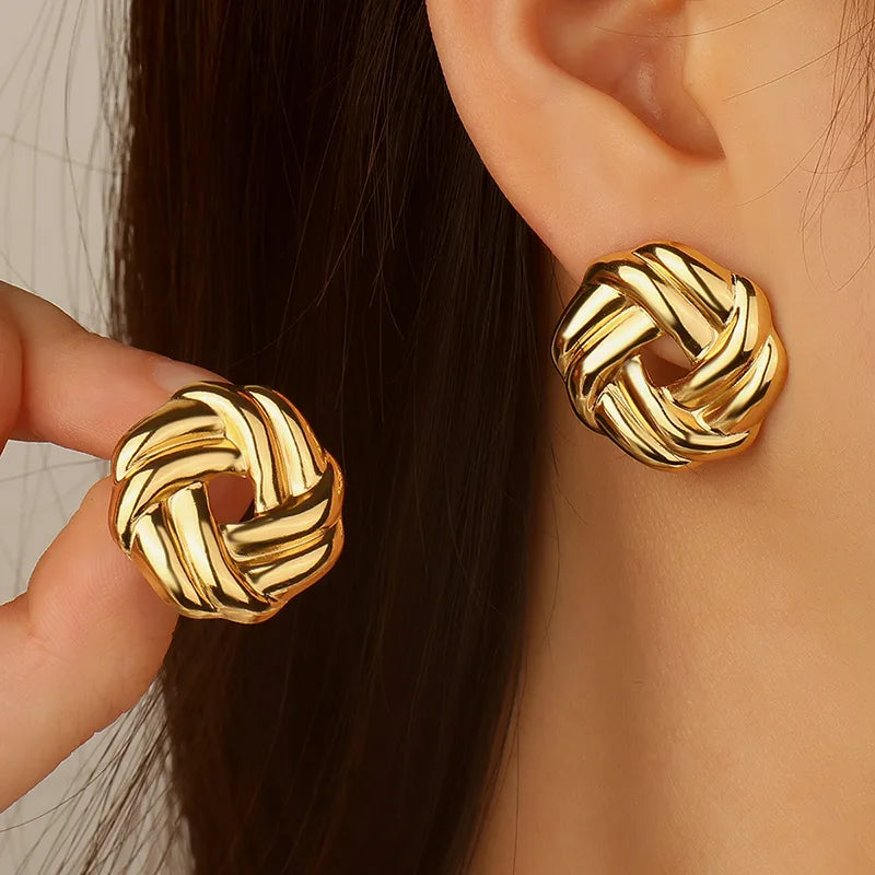 French circle earrings