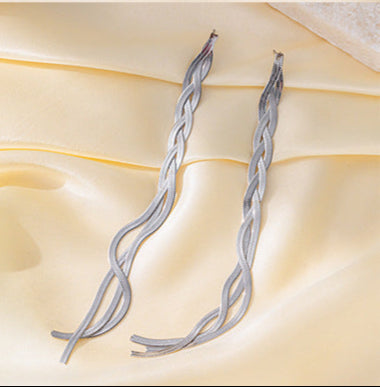 Cable chain braided earrings